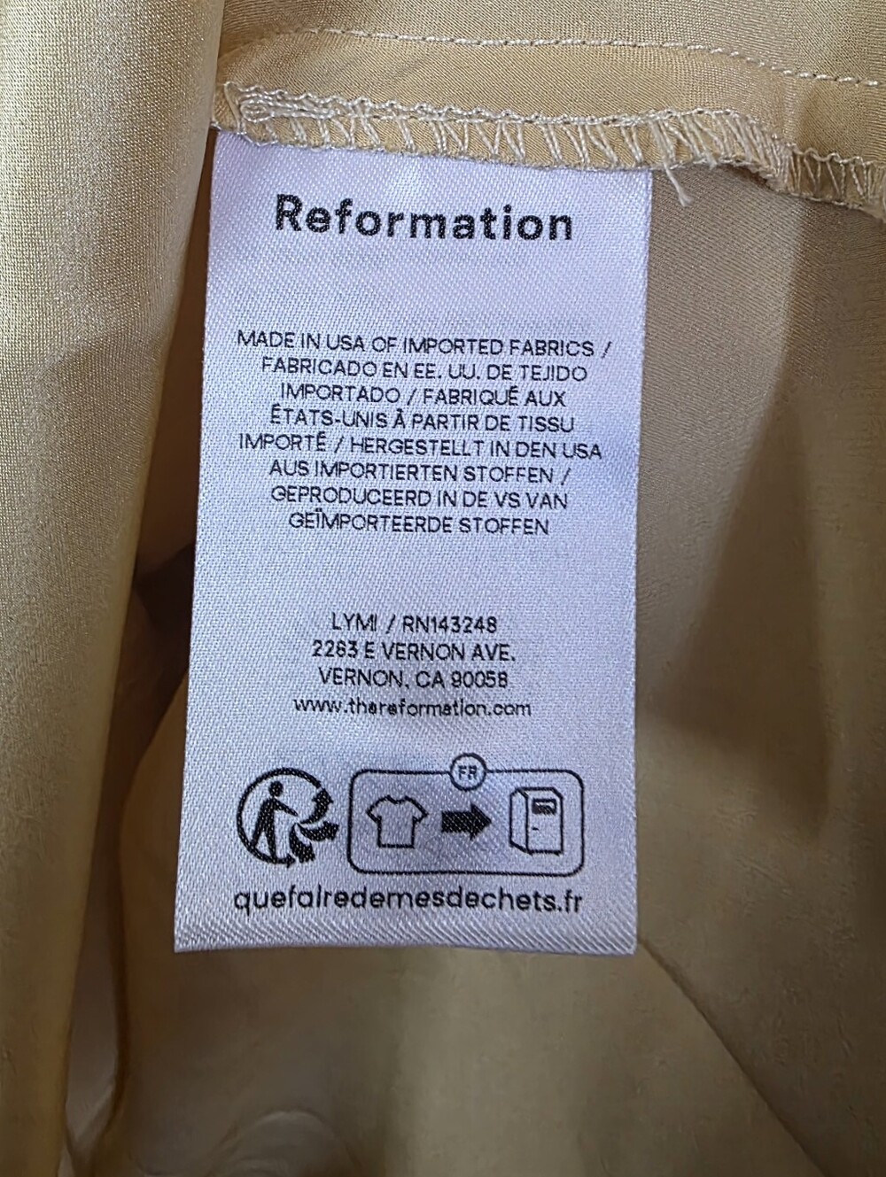 Reformation Daniela Silk Dress Yellow - Picture 8 of 9